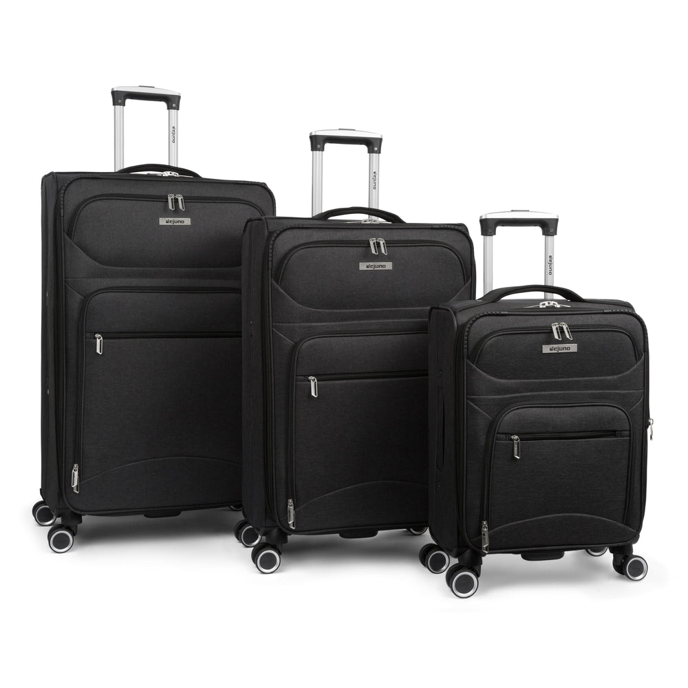 Durango 3-piece softside luggage set in Black: carry-on, medium and large suitcases