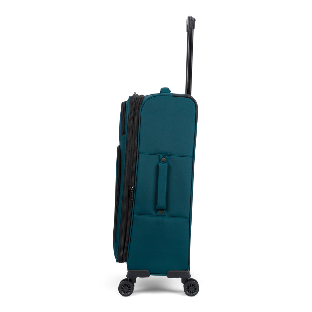 Jasper softside spinner suitcase in Green, side view
