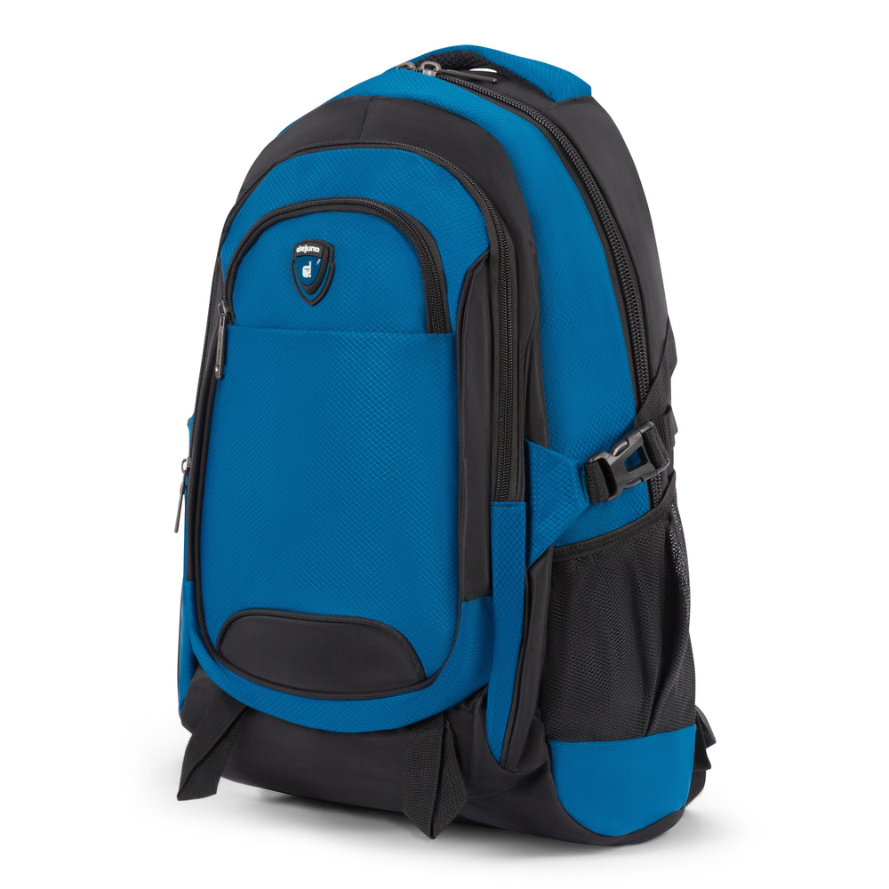 Hubbard laptop backpack with hip belt in Navy, side view