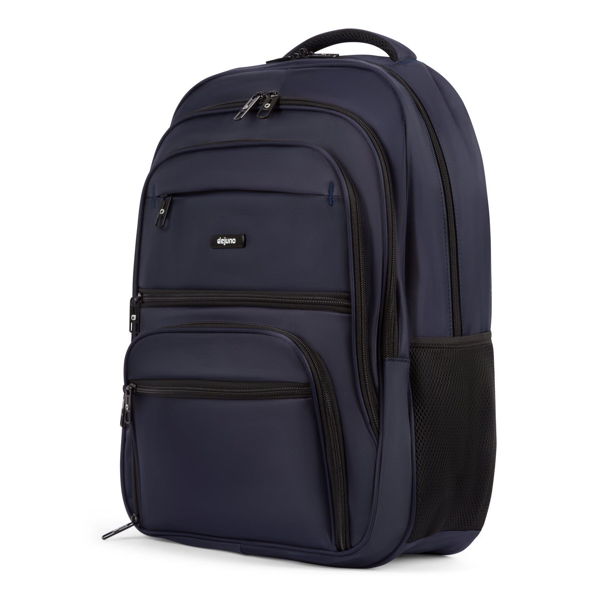 Pioneer laptop backpack with trolley sleeve in Navy, side view