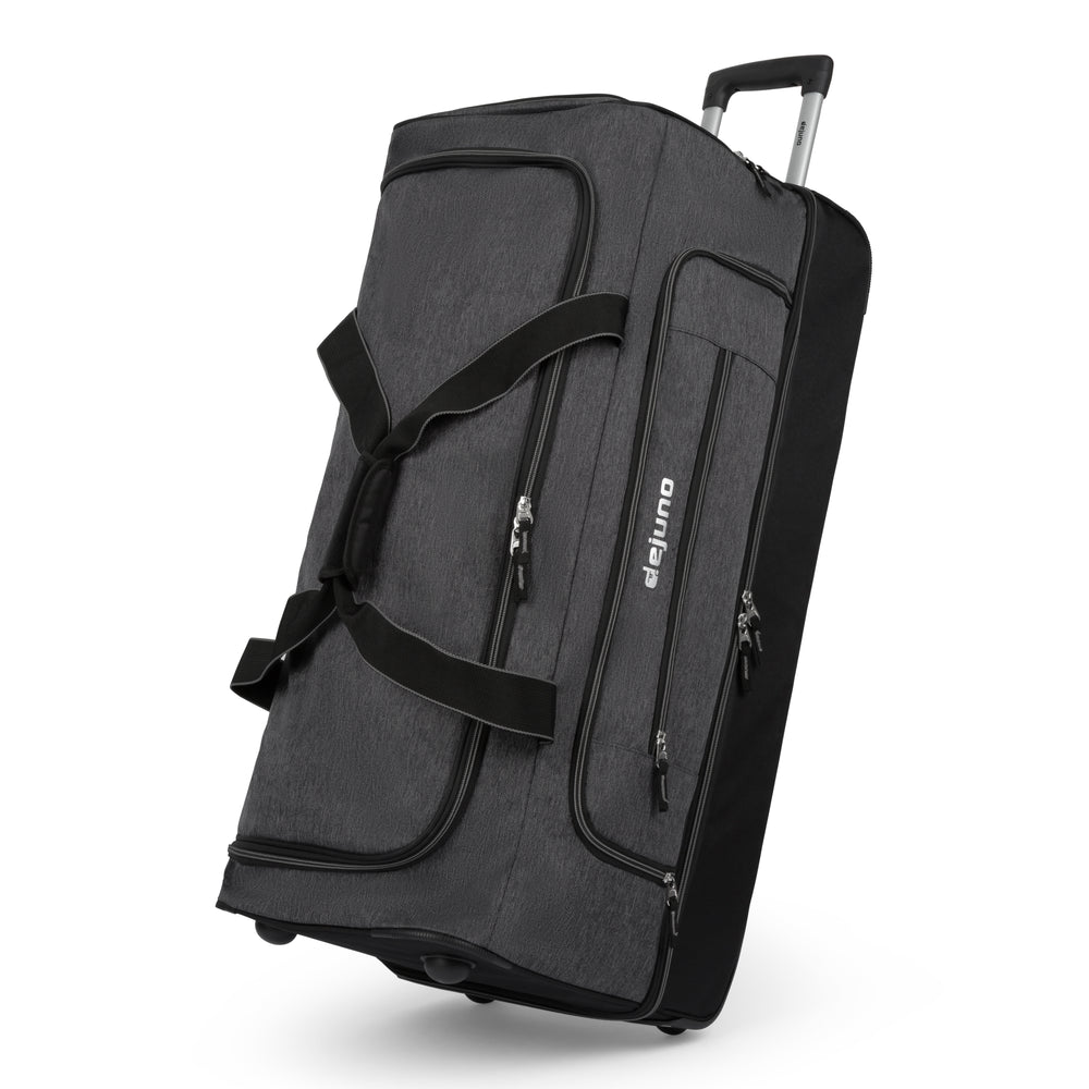 Odyssey rolling duffel bag in Black, front view