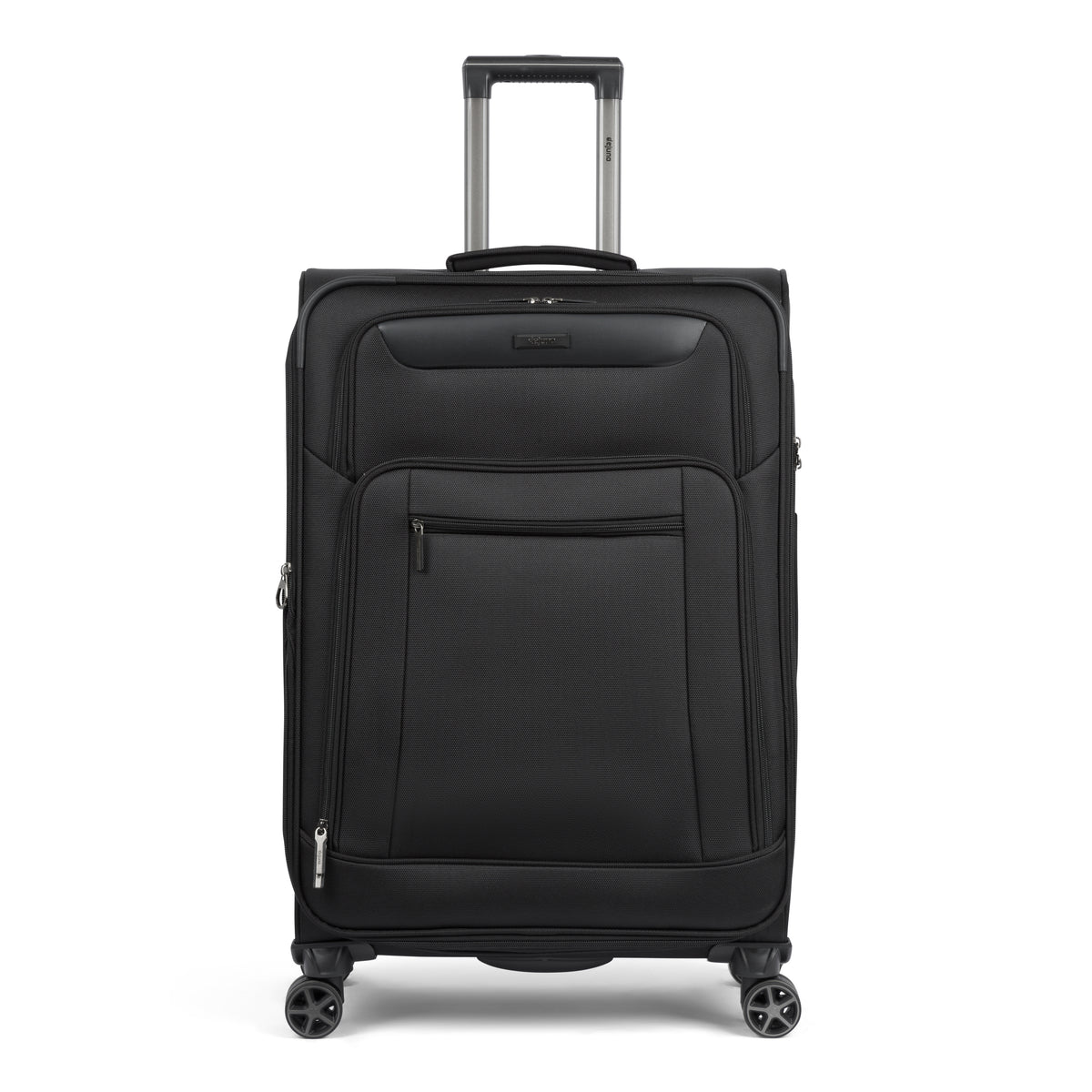 Executive softside spinner suitcase in Black, front view
