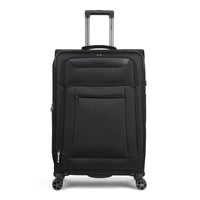 Executive softside spinner suitcase in Black, front view
