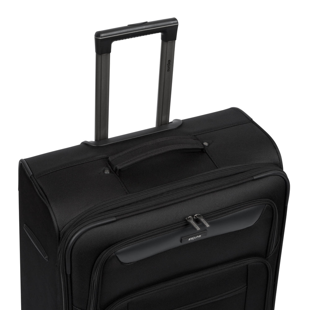 Executive softside spinner suitcase in Black, close-up of the padded handle