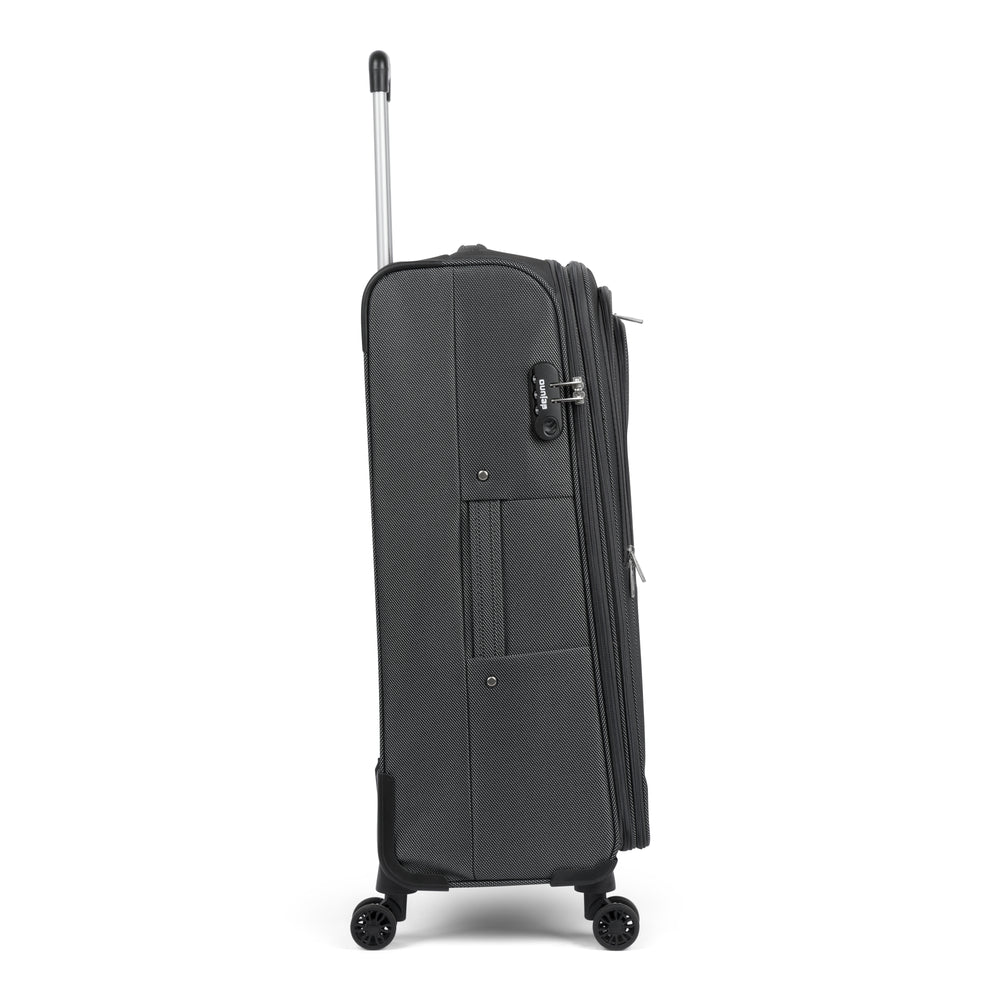 Legacy II softside spinner suitcase in Gray, side view