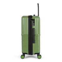 Tonal polycarbonate hardside spinner suitcase in Matcha, side view