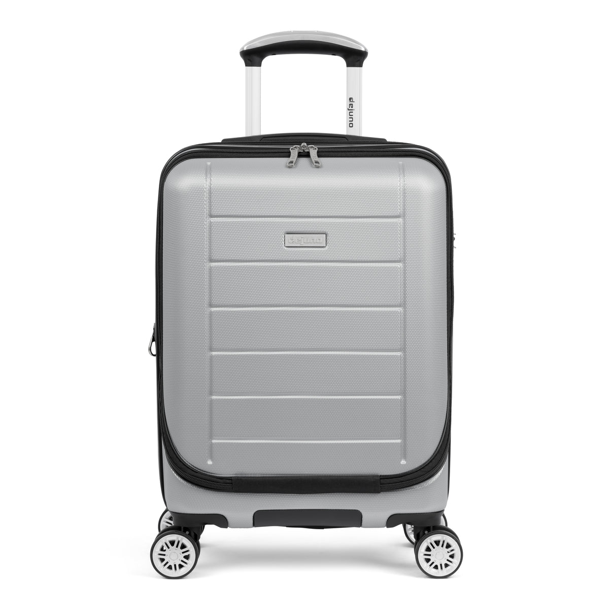 Compact II hardside carry-on spinner suitcase in Silver, front view
