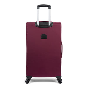 Atlantis softside spinner suitcase in Burgundy, back view