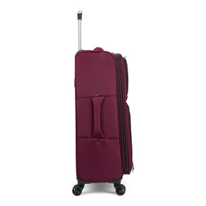 Atlantis softside spinner suitcase in Burgundy, side view