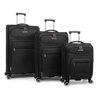 Durango 3-piece softside luggage set in Black: carry-on, medium and large suitcases