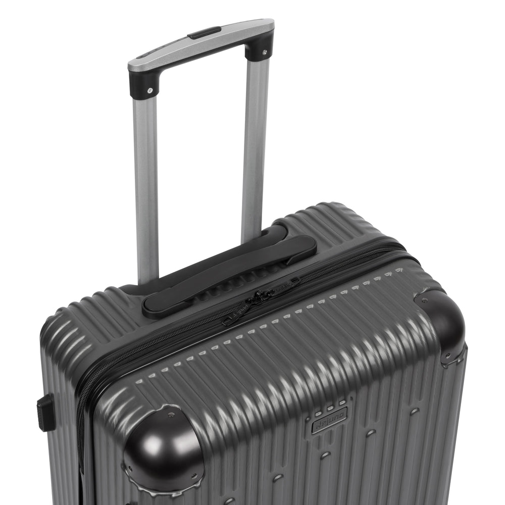 Cornwall hardside spinner suitcase in Charcoal, close-up of the padded handle