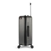 Cornwall hardside spinner suitcase in Charcoal, side view