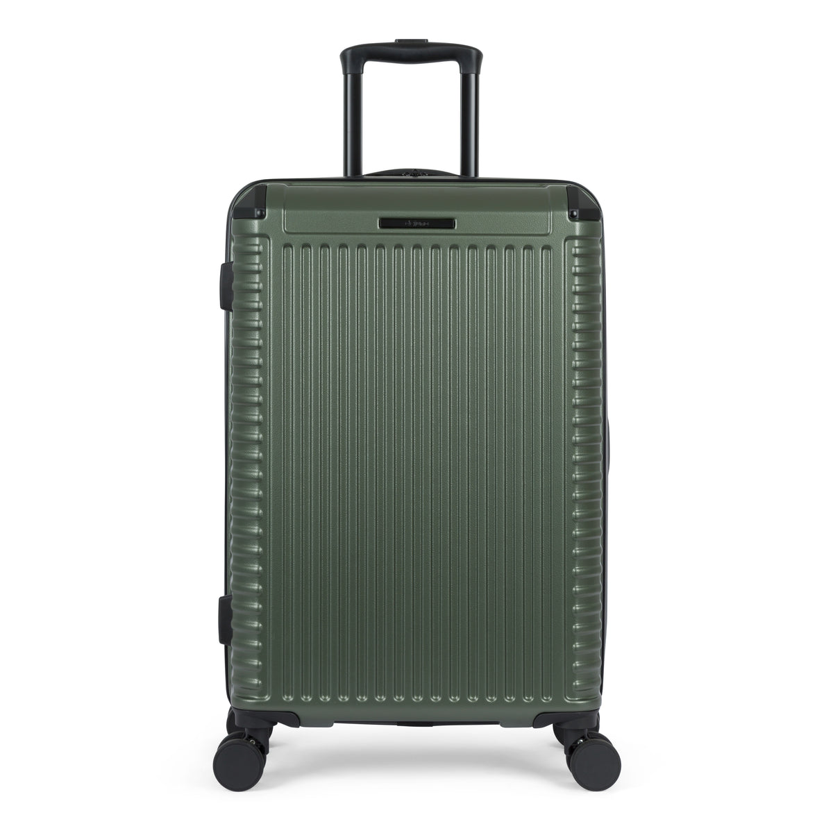 Abrams hardside spinner suitcase in Olive, front view