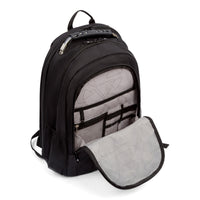 Commuter TSA-friendly laptop backpack in Black, front organizer pocket