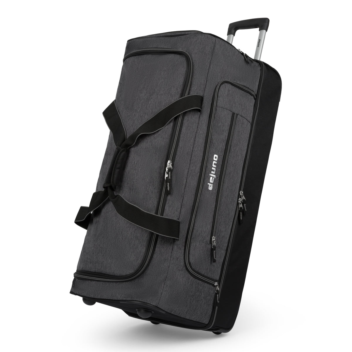 Odyssey rolling duffel bag in Black, front view