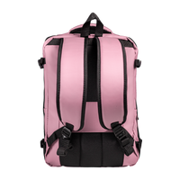 Back of the Stryde backpack in Mauve with padded back panel and padded shoulder straps